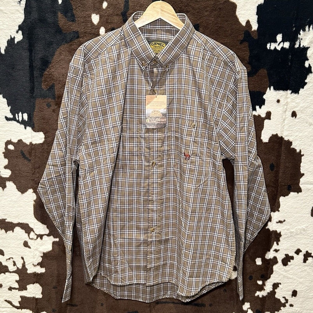 Vintage Camel Trophy Adventure Wear‎ Mens Button Up Shirt Plaid Size Large